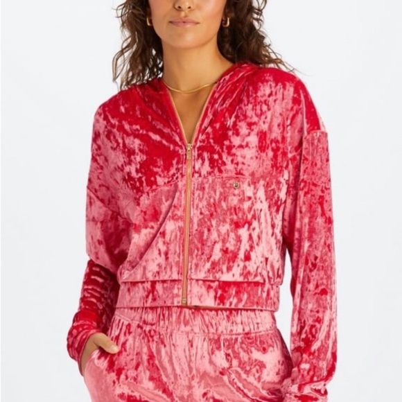 Fabletics Pink Velour Zip Up Hoodie - Picture 9 of 11